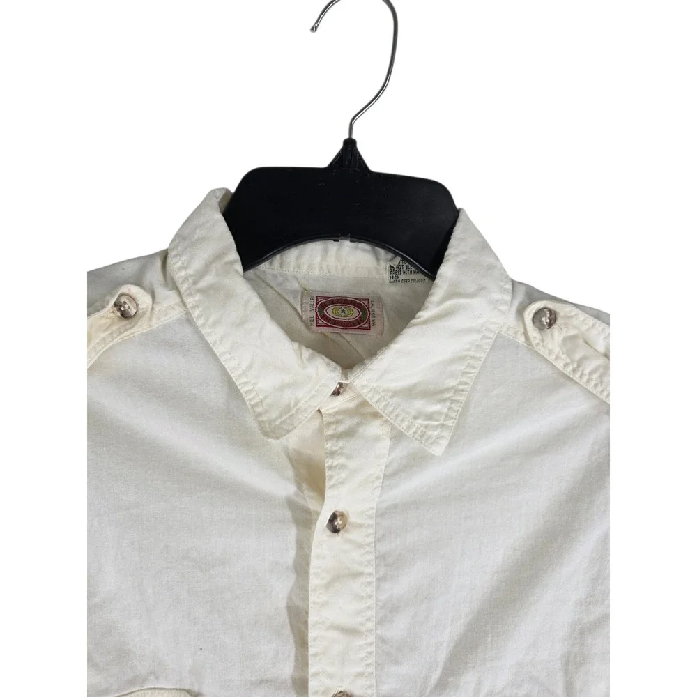 Vintage Banana Republic Safari Shirt Mens L Mill Valley Cotton Roll Tab Sleeve